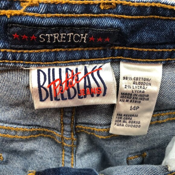 Bill Blass Womens Jeans Size 14P Stretch Straight Leg Blue Denim Casual Classic - Picture 8 of 15